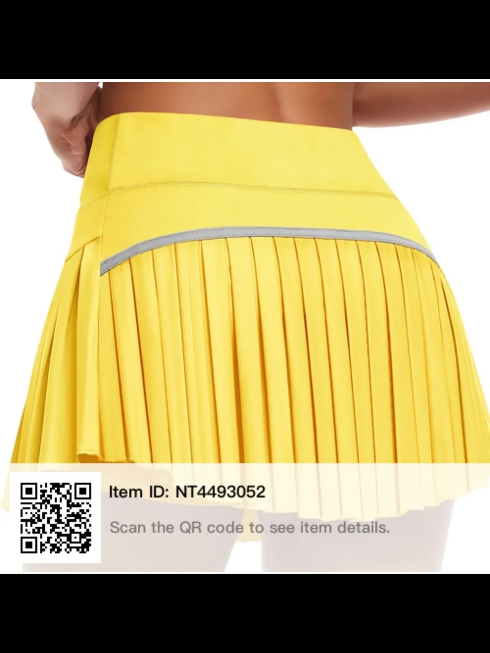 Yellow Pleated Active Mini Skirt with Reflective Accent